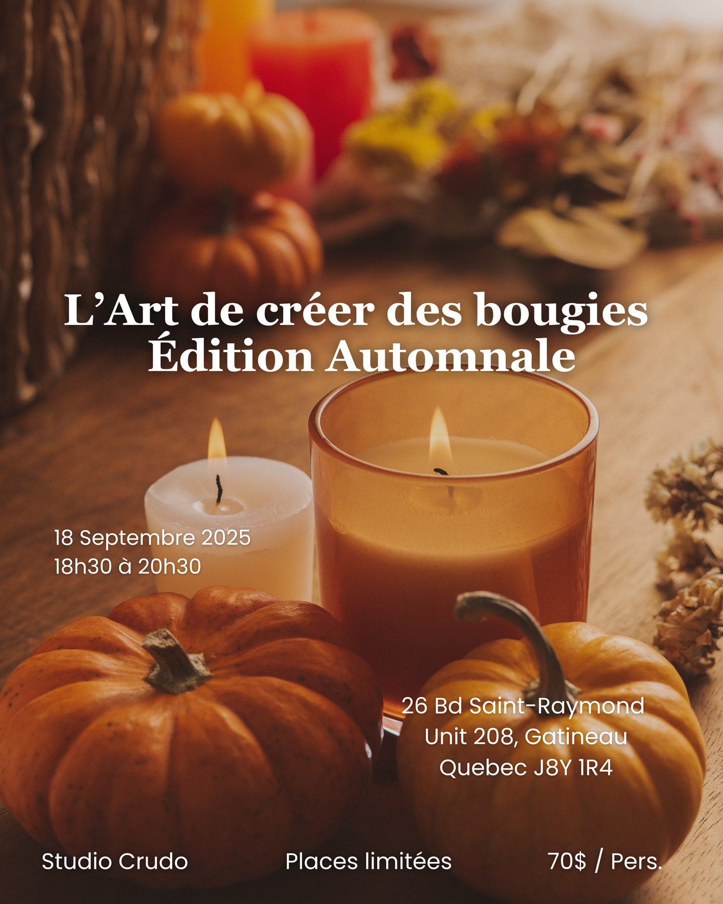 🍁 L’Art de créer des bougies – Édition Automnale - 18 Septembre 2025 18h30 à 20h30