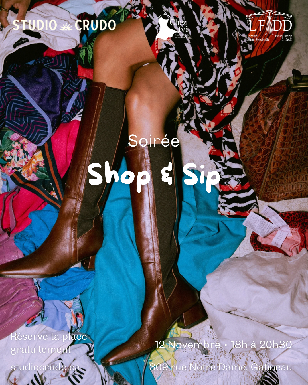 Soirée Shop & Sip • 12 Novembre • 18h à 20h30