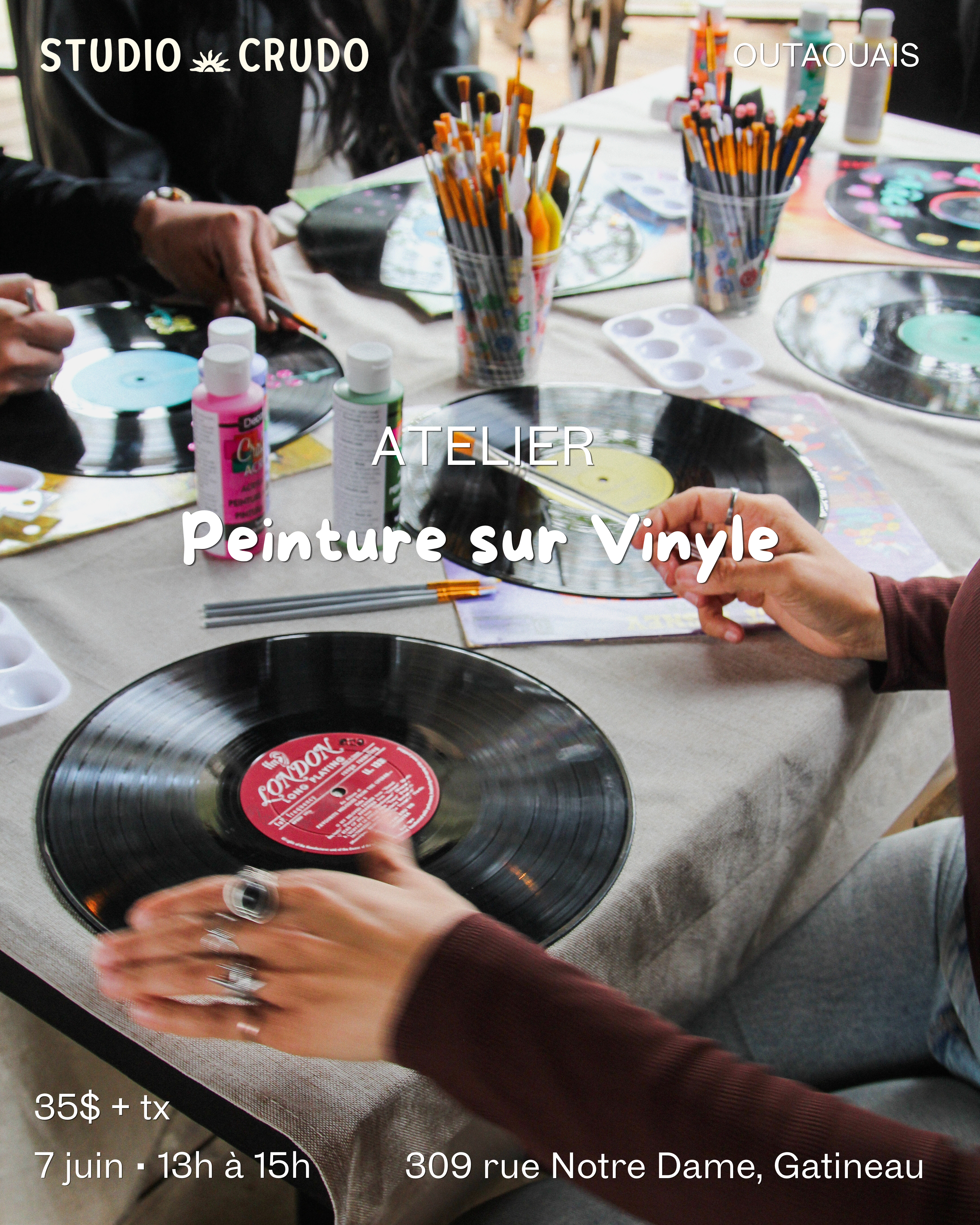 Atelier de peinture sur vinyle - 7 Juin 13h à 15h