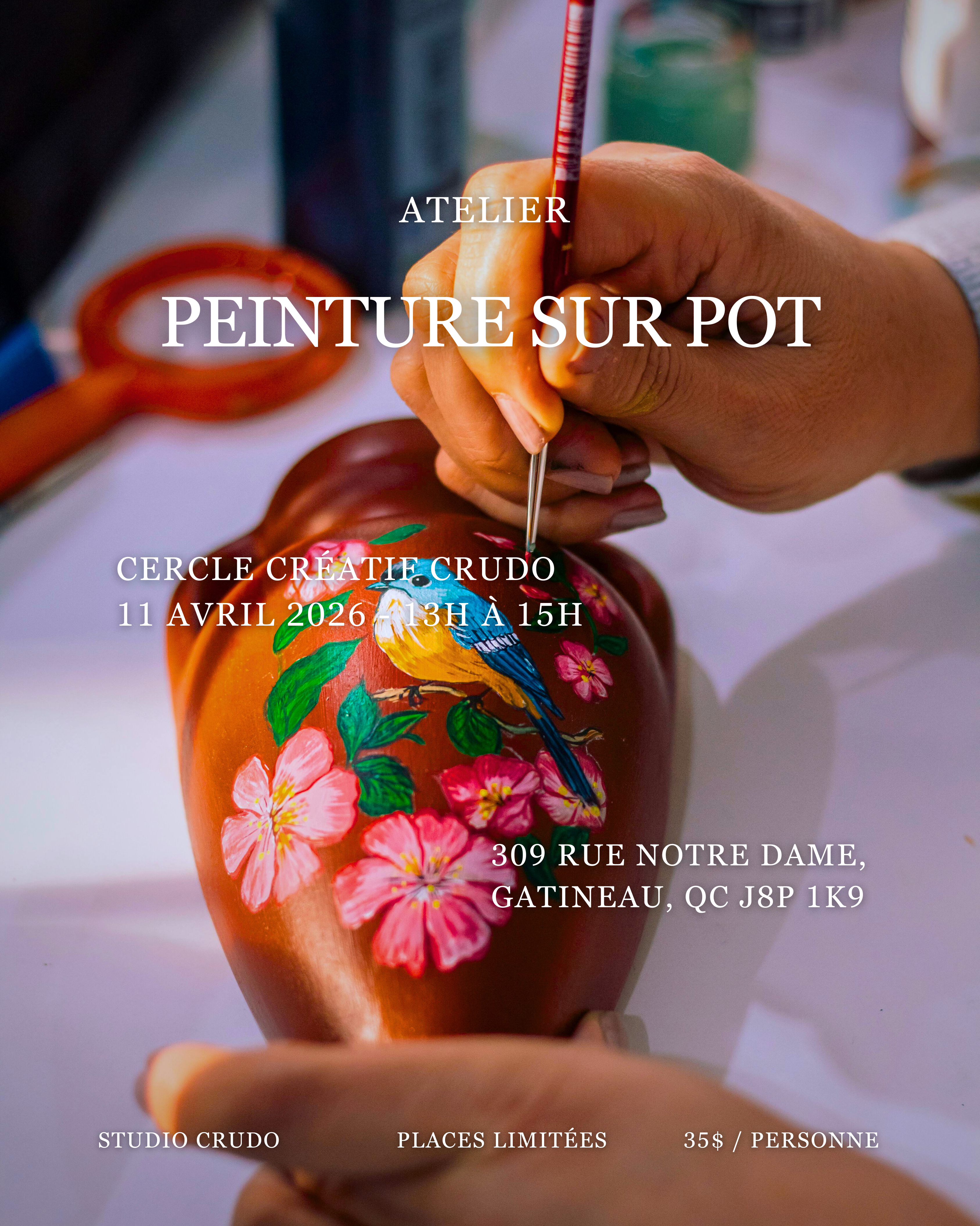 Atelier de peinture sur pot - 11 Avril 13h à 15h