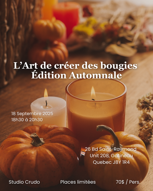 🍁 L’Art de créer des bougies – Édition Automnale - 18 Septembre 2025 18h30 à 20h30