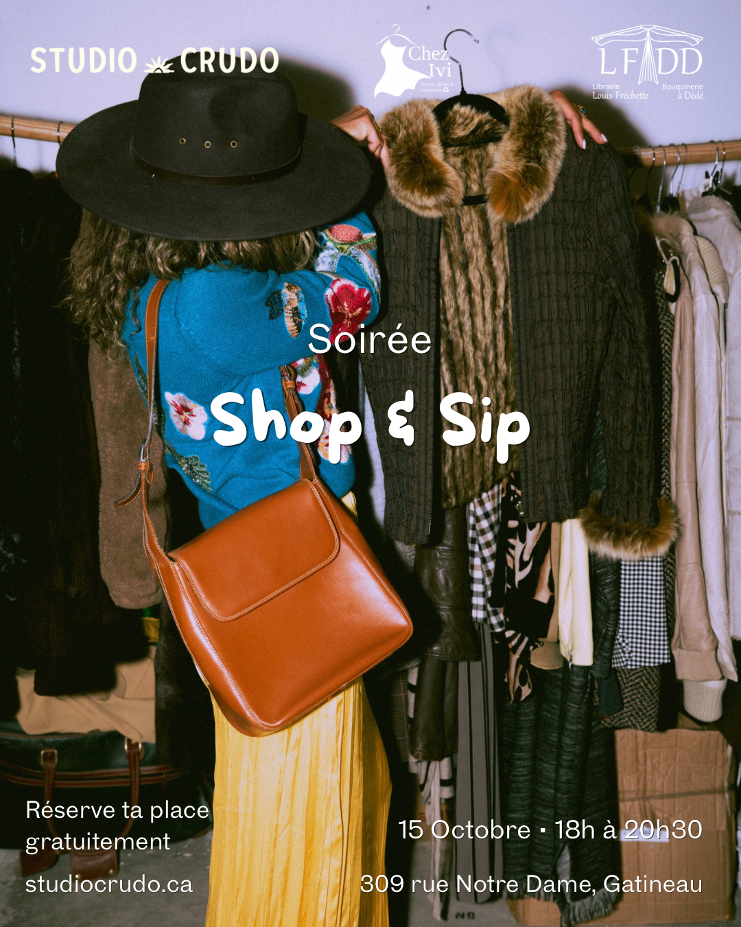 Soirée Shop & Sip • 15 Octobre • 18h à 20h30
