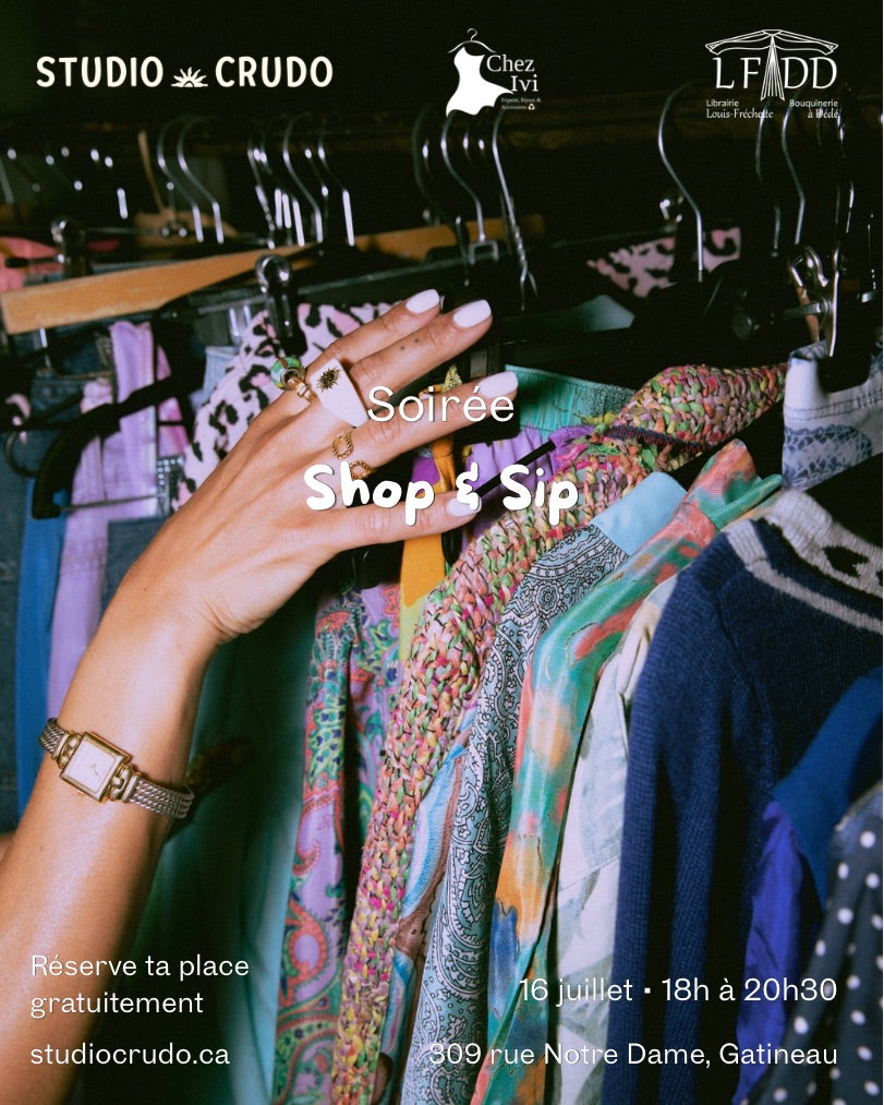 Soirée Shop & Sip - 16 juillet - 18h à 20h30