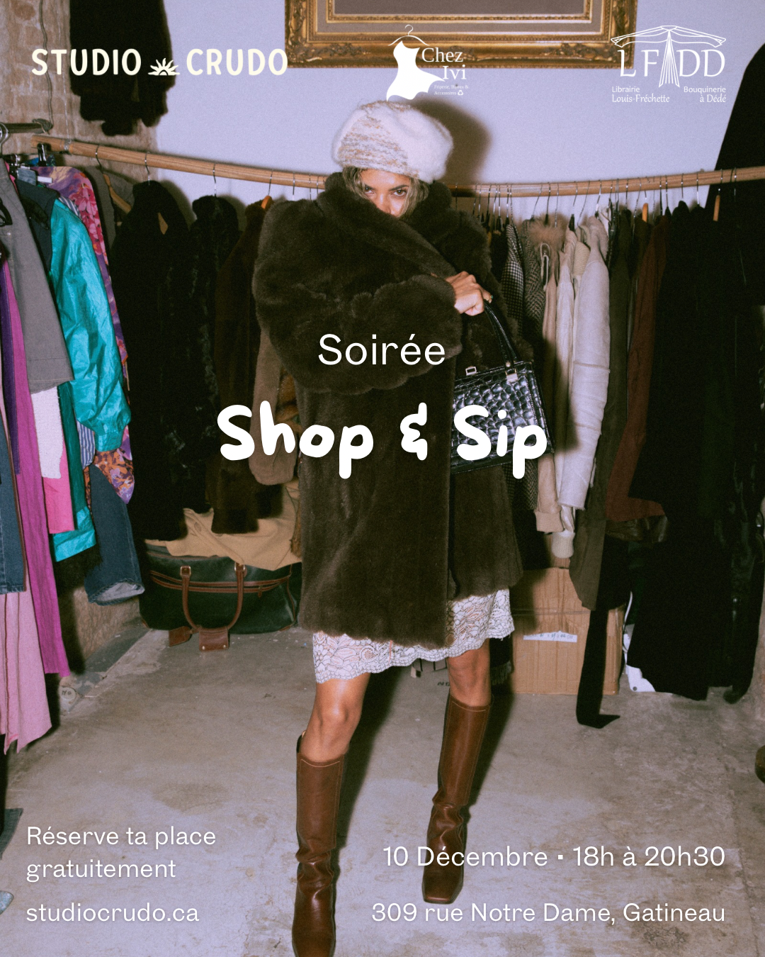 Soirée Shop & Sip • 10 Décembre • 18h à 20h30