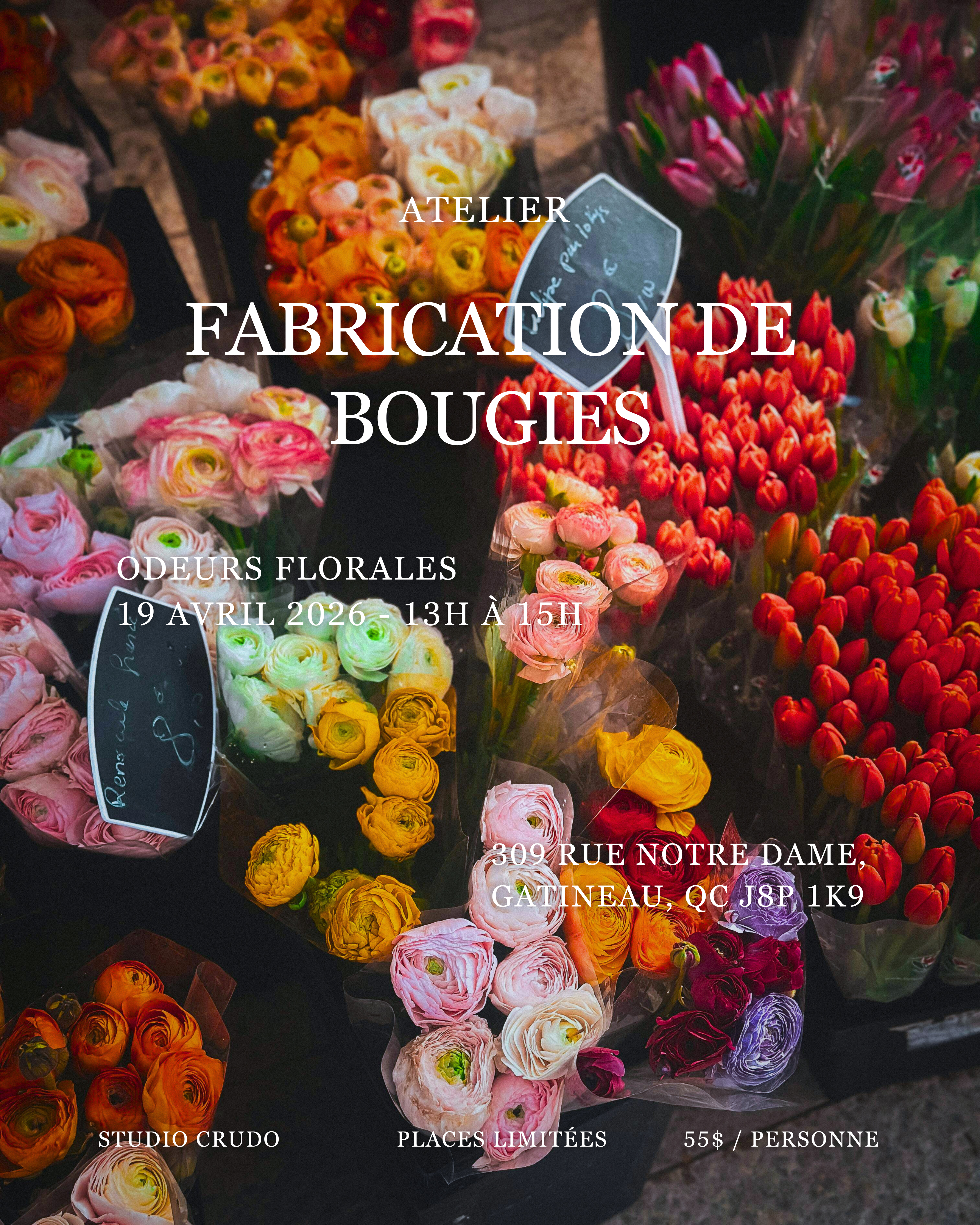 Atelier de fabrication de bougies florales - 19 Avril 13h à 15h