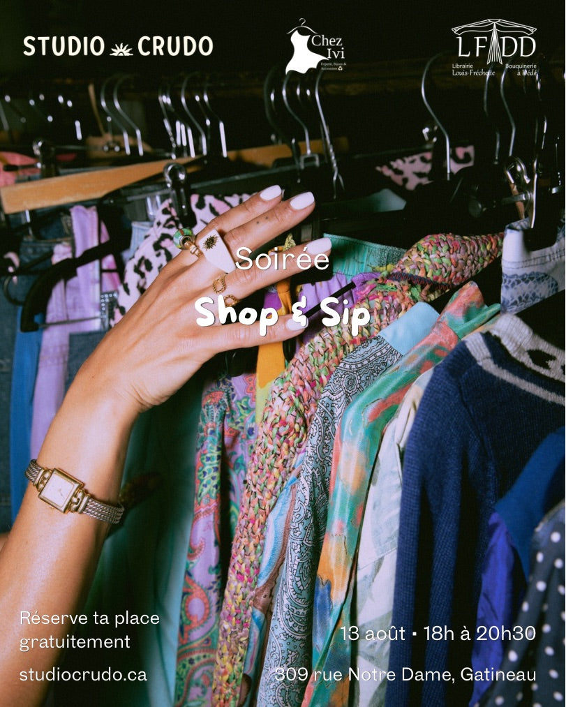 Soirée Shop & Sip - 13 août - 18h à 20h30