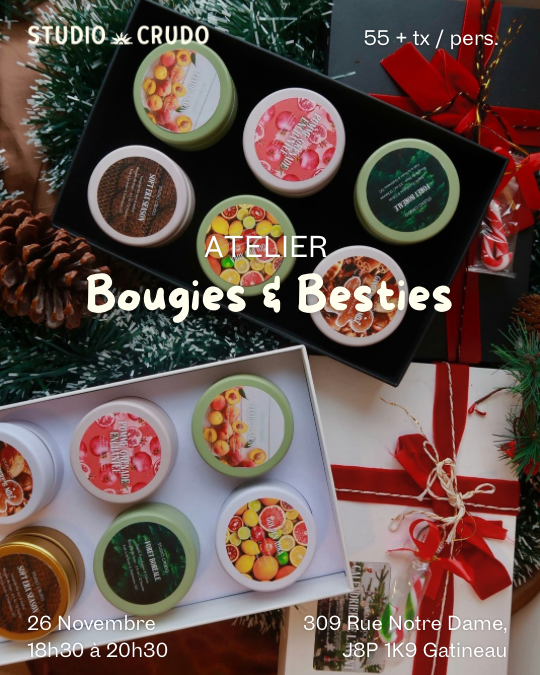 Bougies & Besties • Édition Noël • 26 Novembre 18h30 à 20h30